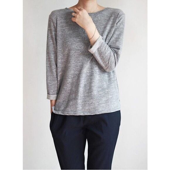 VINCE 100% Viscose Heathered Grey Long Sleeve T-Shirt Comfy - Picture 1 of 5